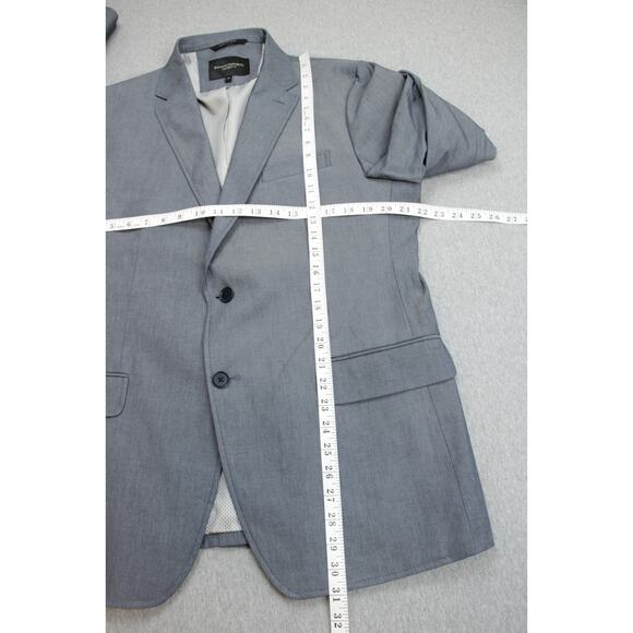 Banana Republic Blazer Mens 44R Gray Cotton Blend Stretch Tailored Fit 2 Buttons - Picture 8 of 9